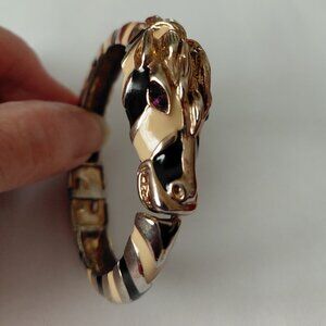 Vintage Horse Head Equestrian Hinged Bracelet